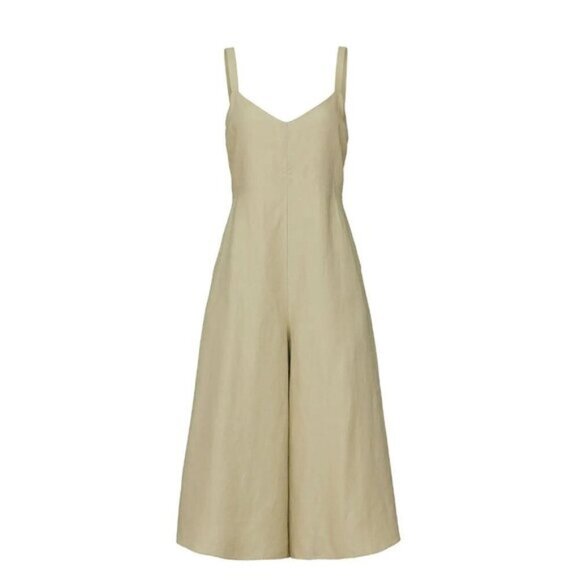 NWT Club Monaco khaki green wide leg jumpsuit 4 - Picture 8 of 13